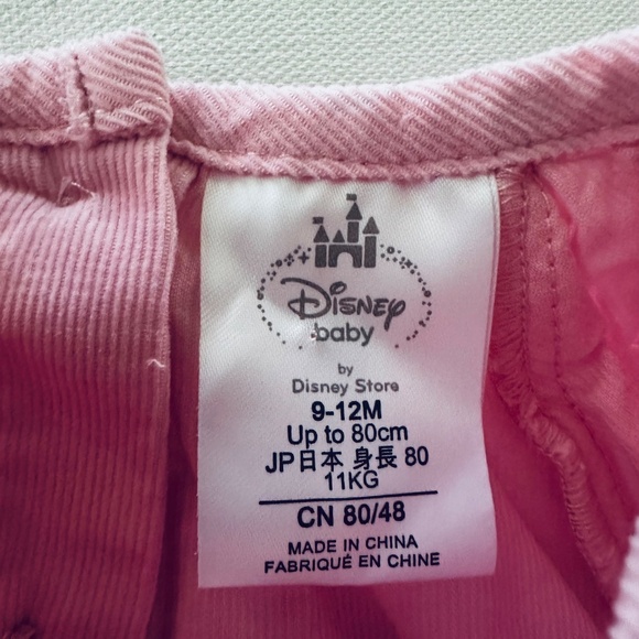 Disney 9-12 Months Baby Girl Minnie Mouse Pink Corduroy Romper Organic Cotton - Picture 4 of 5